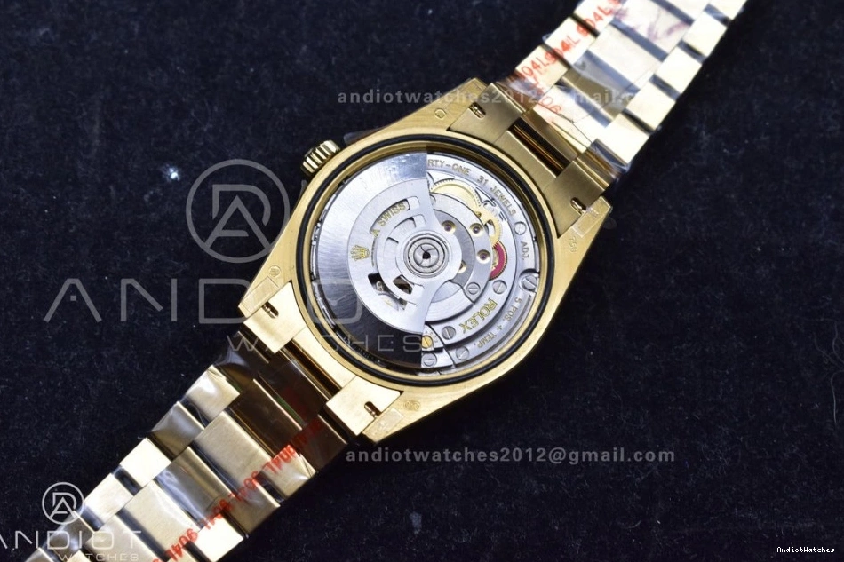 Steel President 904L Durable V5 (Gain QF Edition vr3255 Weight) DayDate 699 on 36 Roman Bracelet Best Silver Dial with YG Markers 0207